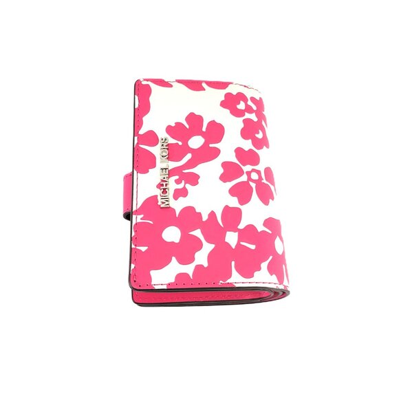 Michael Kors Jet Set Travel Medium Bifold Zip Coin Wallet Dragonfruit Embossed - Picture 5 of 8